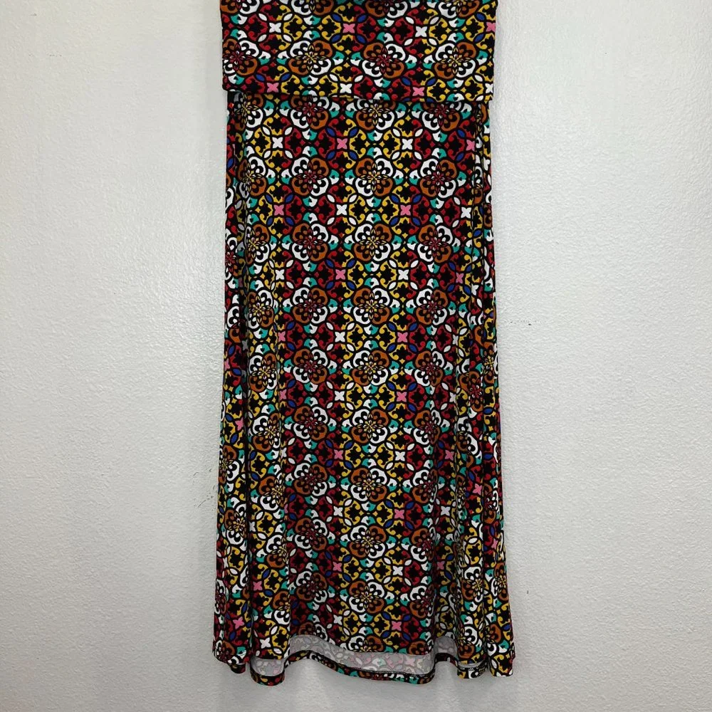 NWOT LulaRoe Women's Maxi Skirt Black Multicolor Floral Print‎ Size S